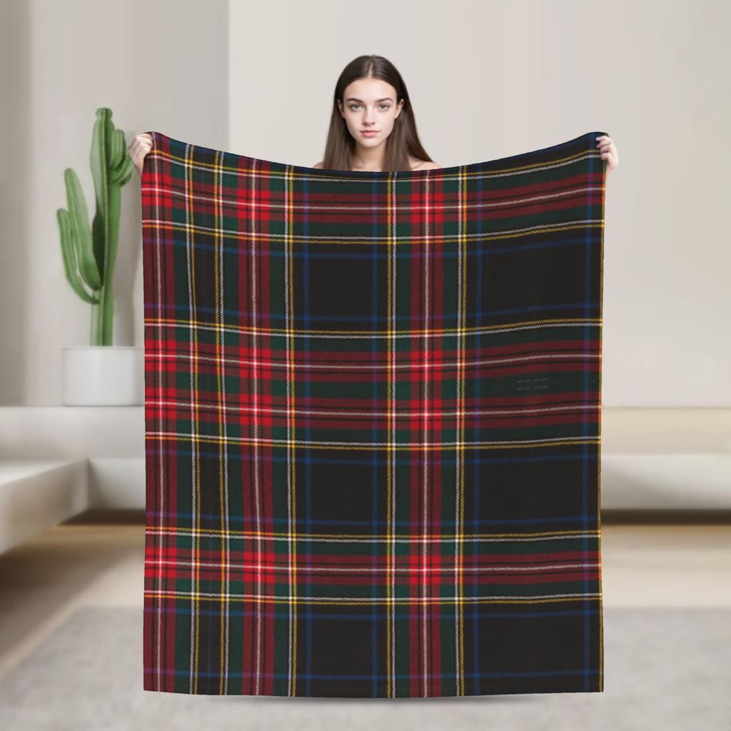 Christmas Brodie Dress Tartan Plaid Blanket Flannel Summer   Multifunction Soft Throw Blankets for Bedding Car Bedspread