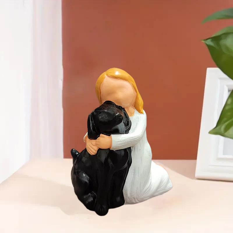 Luxury Resin Desk Ornament: Girl with Dog