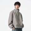 Fengxun Men's Velvet-Feel Stand Collar Bomber Jacket FXJS5601