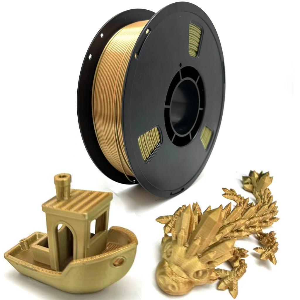 1KG 1.75mm PLA Silk Dual Color 3D Printer Filament Multiple Extruded Plastic Rods Including PETG Nylon Available Materials PPA
