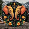 Indian Elephant Floral Pattern Car Spare Tire Cover Universal Fit for SUV Truck
