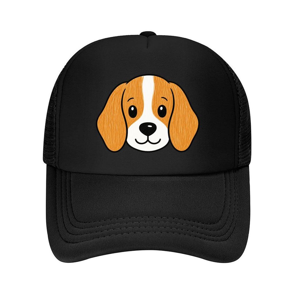 Adorable Beagle Dog Face Line Illust Mesh Baseball Cap For Womens Unisex FeUnisex Beach Dad Hat Hip Hop