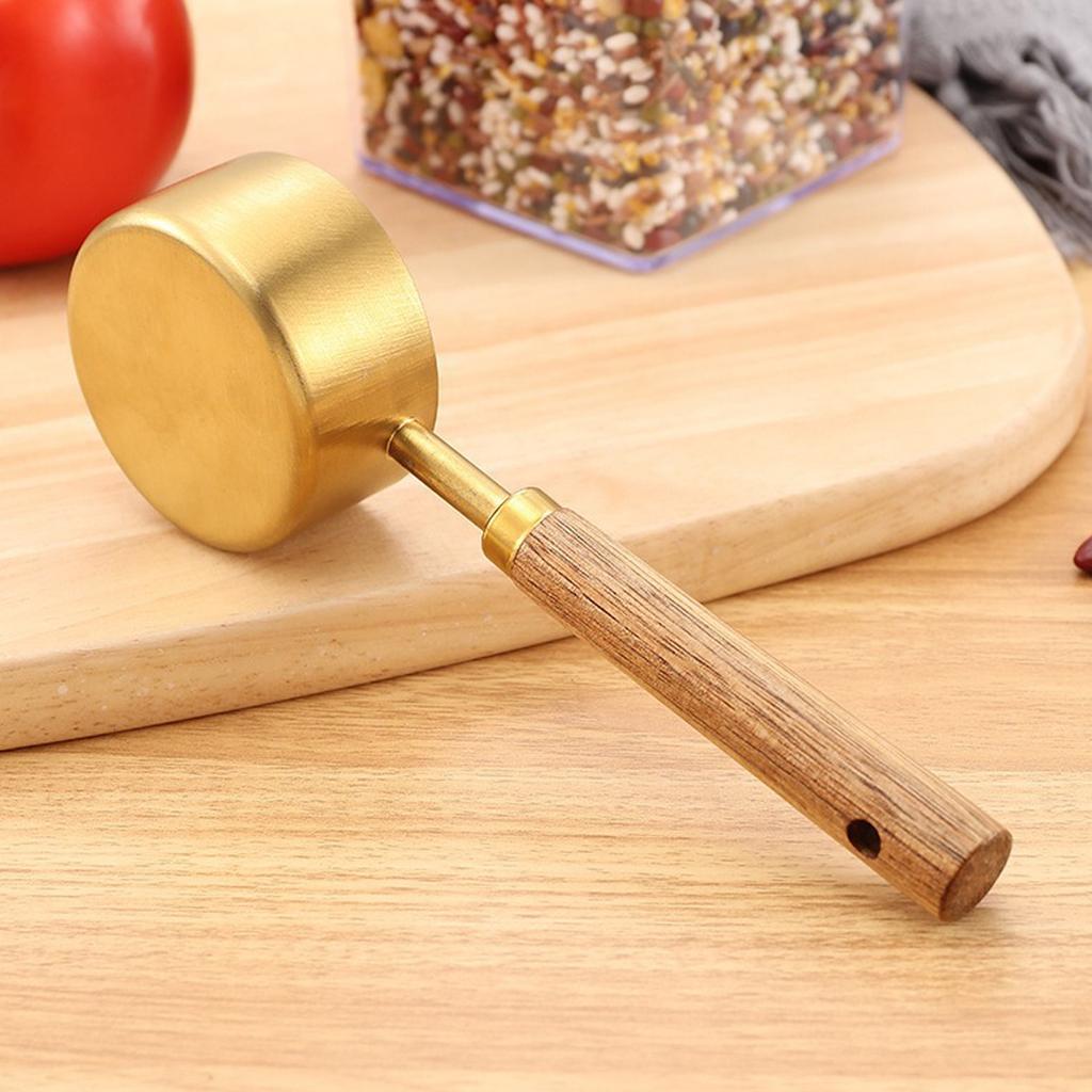 Zestaw kubków miarowych ze stali nierdzewnej z rączkami z drewna akacjowego, zestaw 4 sztuk, narzędzia do pieczenia, kubki miarowe do użytku kuchennego, wytrzymały i praktyczny