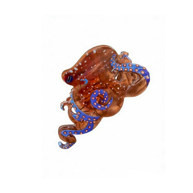 1pc Fun Marine Animal Hair Clip Cute Octopus Shark Grab Clip Strong Hold for Women and Girls Ideal for Casual and Party Looks