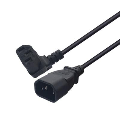 IEC320 C14 To C13 Up Angle Cord Male To Female Power Cable 90 Degree Bend 0.1m Length for Computer Host PDUs UPS Power