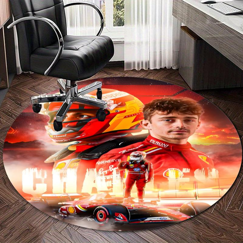 Personalized Charles Leclerc Round Chair Office Rug - Perfect for Mat, Office Chair & More - Ideal Gift for Birthdays and Holidays