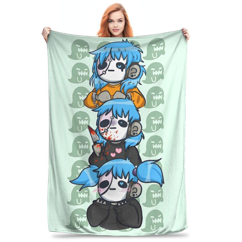 Sally Face Game Anime SF Blanket Coral Fleece Plush Horror Sal Fisher Lightweight Throw Blankets Outdoor Travel Plush Thin Quilt