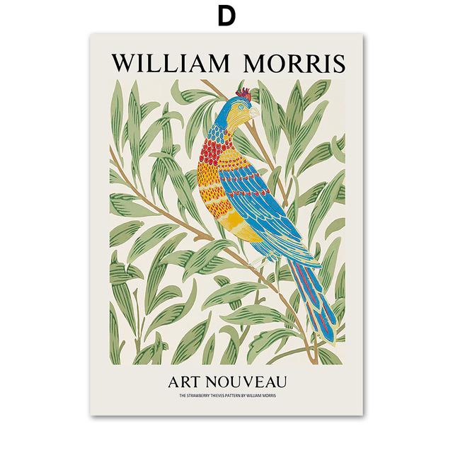 William Morris Abstract Peacock Bird Owl Wall Art Canvas Painting Nordic Posters And Prints Wall Pictures For Living Room Decor