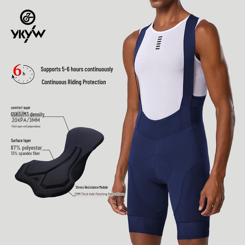 Men's Summer Breathable Quick-Dry Cycling Bib Shorts with Padded Protection
