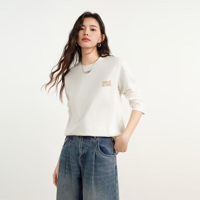 Elva Island Women s Autumn Loose Long-Sleeve Casual T-Shirt EU 36