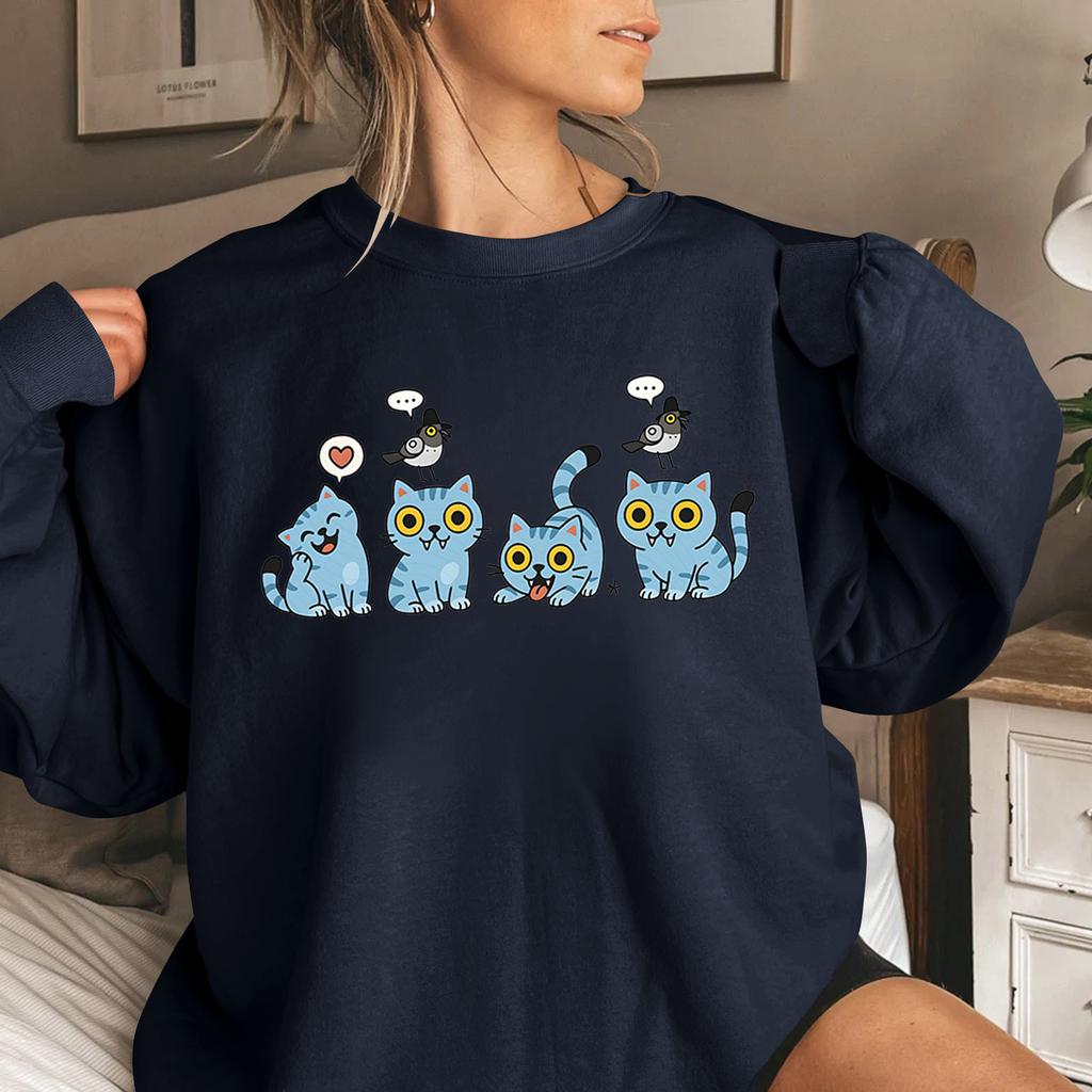 Women's Fashion Casual Long Sleeve Printed Round Neck Sweatshirt Top