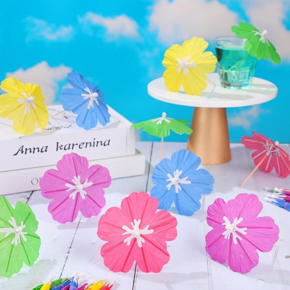 50pcs Mini Dessert Cake Sticks Cupcake Toppers Food Fruit Picks  For Hawaiian
