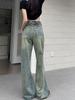 2000s Vintage Lengthen Straight Jeans Women Chic Korean High Waist Washed Denim Pants Female Elegant Streetwear Loose Wide Leg Trousers