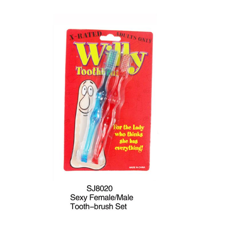 Eco-friendly PVC Bachelorette Party Funny Toothbrush Prop: JJ & Female Boob Design