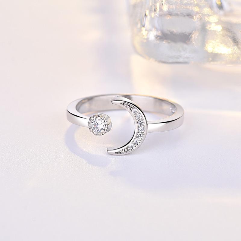 Copper Ring Moon Simplicity For Women Wedding Engagement Jewelry Accessories 5A Cz Rings Fashion High Quality Gift