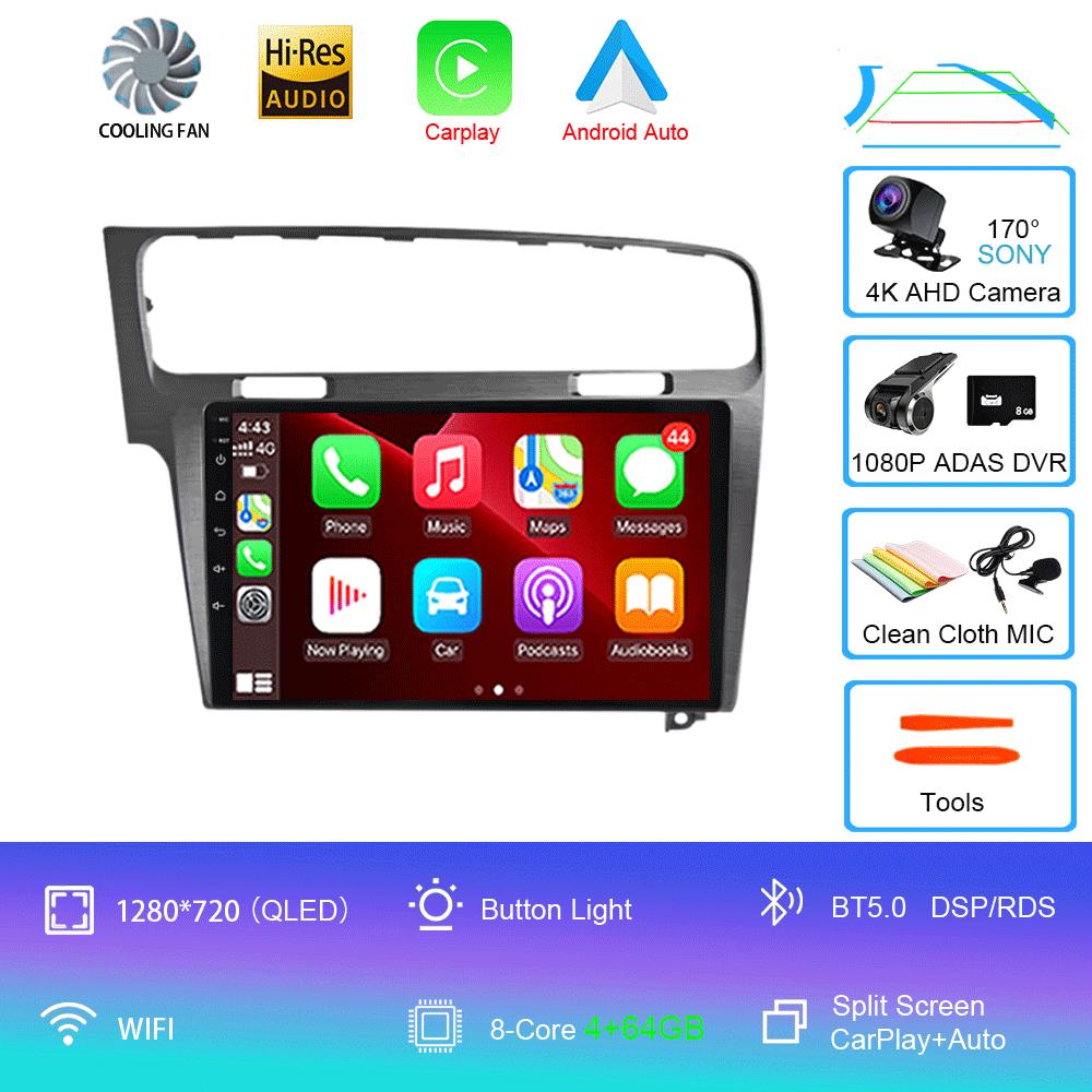 Android 14 For Volkswagen Golf 7 2013-2020 MK7 Car Radio Multimedia Video Player Navigation GPS 5G WIFI Carplay Auto 360 Camera
