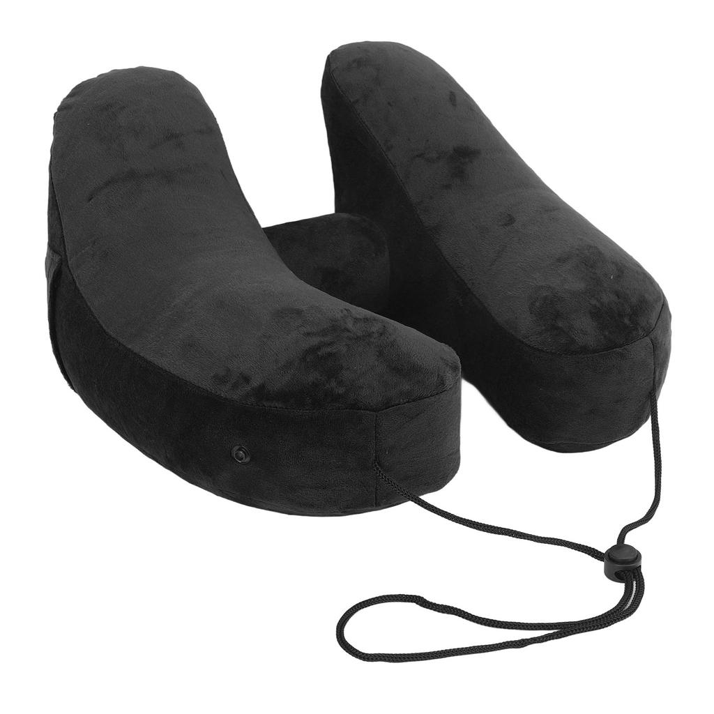 Inflatable Travel Pillow H Shaped Detachable and Washable Quick Fill with Storage Bag and Hat