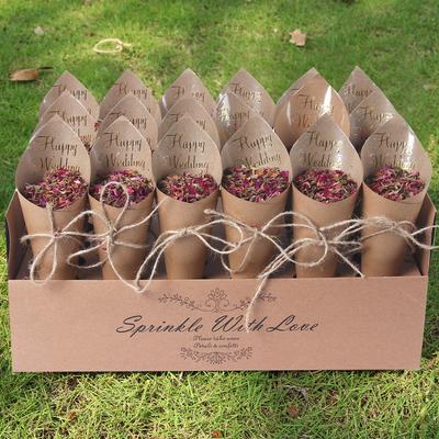 Wood Grain Confetti Cone Holder Rose Dried Flower Petal Wedding Decor For Weddings Decor Village Wedding Party Decor Confetti