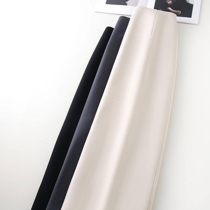 White High-Waisted Slimming Bodycon Midi Skirt for Women - 2025 Spring/Summer Fashion
