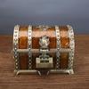 Pirate Jewelry Box Large Vintage Chinese Wedding Celebration Pearl Treasure Box Alloy Handmade Jewelry Storage Box with Lock