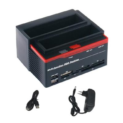 2 Slot Card Reader and Hard Drive Docking Station for IDE Solid Disk with USB3.0 Connection