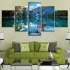 5 Panels Bootschiff Bilder Leinwandmalerei Meereslandschaft Poster und Drucke Wandkunst für Wohnzimmer Heimdekoration Ohne Rahmen