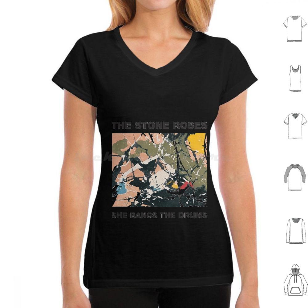 Trendiges She Bangs The Drums T-Shirt Große Größe 100% Baumwolle The Stone Roses Stone Roses The Stone Roses Galaxy Stone Madchester