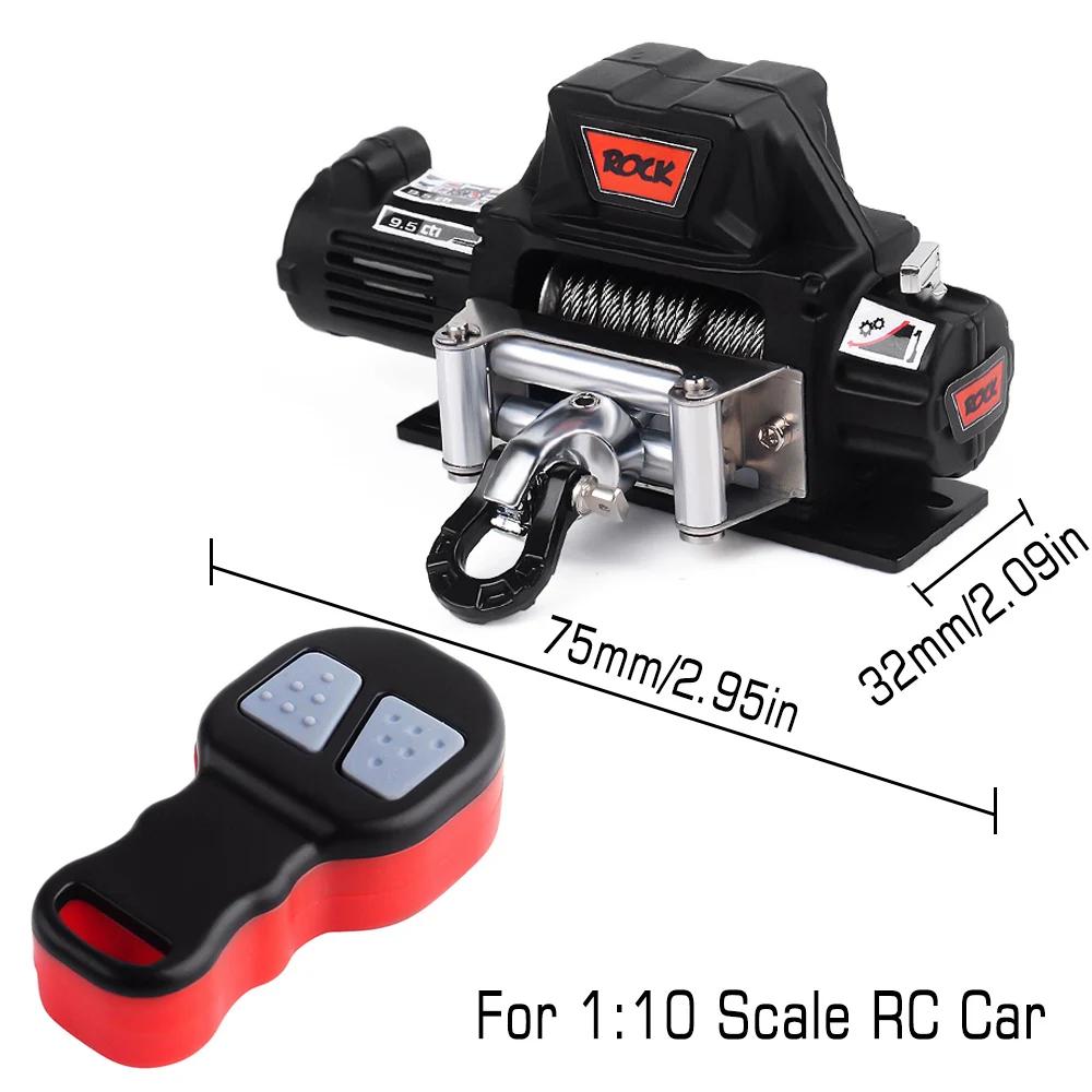 Injora Metal Winch Wireless Remote Controller System For 1:10 Rc Crawler Car Axial Scx10 90046 Trx4 Trx6 Gen8 Upgrade Parts