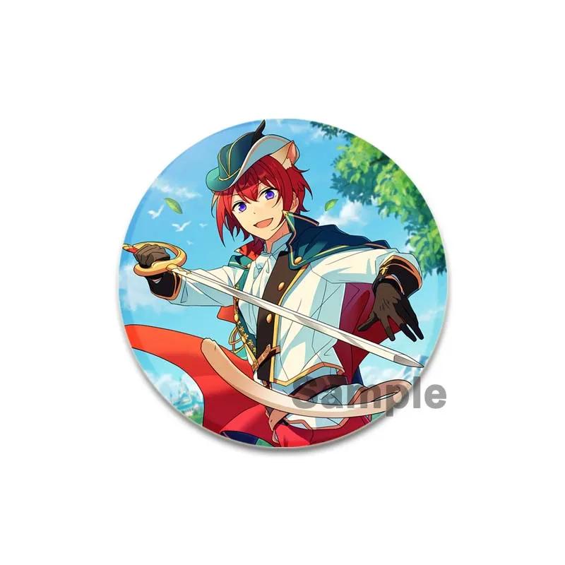 32/44/58mm Ensemble Stars Idol Round Brooch Cartoon Cosplay Badge Icons Lapel Pins for Backpack Gifts Tsukasa Suou