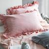 2pcs Body Pillow Cover 100% Cotton Pillowcase Solid Color Ruffle Throw Pillows 45X45CM Soft and Breathable Couch Decoration