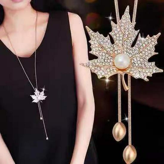 Luxury Non-Fading Korean Fashion Sweater Necklace: Autumn/Winter Women's Niche Design Pendant