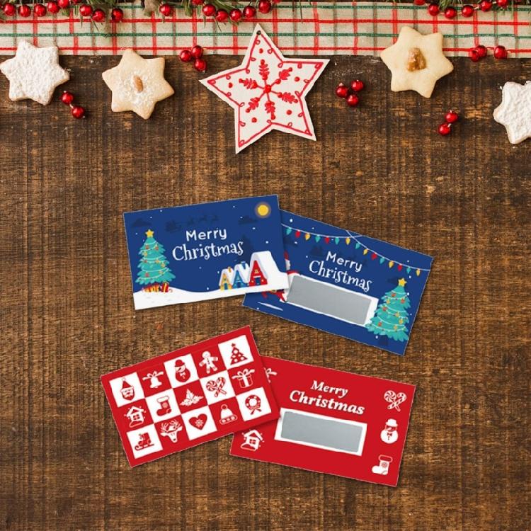 30Pcs Handmade Scratch Off Coupon Cards Christmas Prizes Card for Birthday Wedding Holiday Parties Festival Celebration