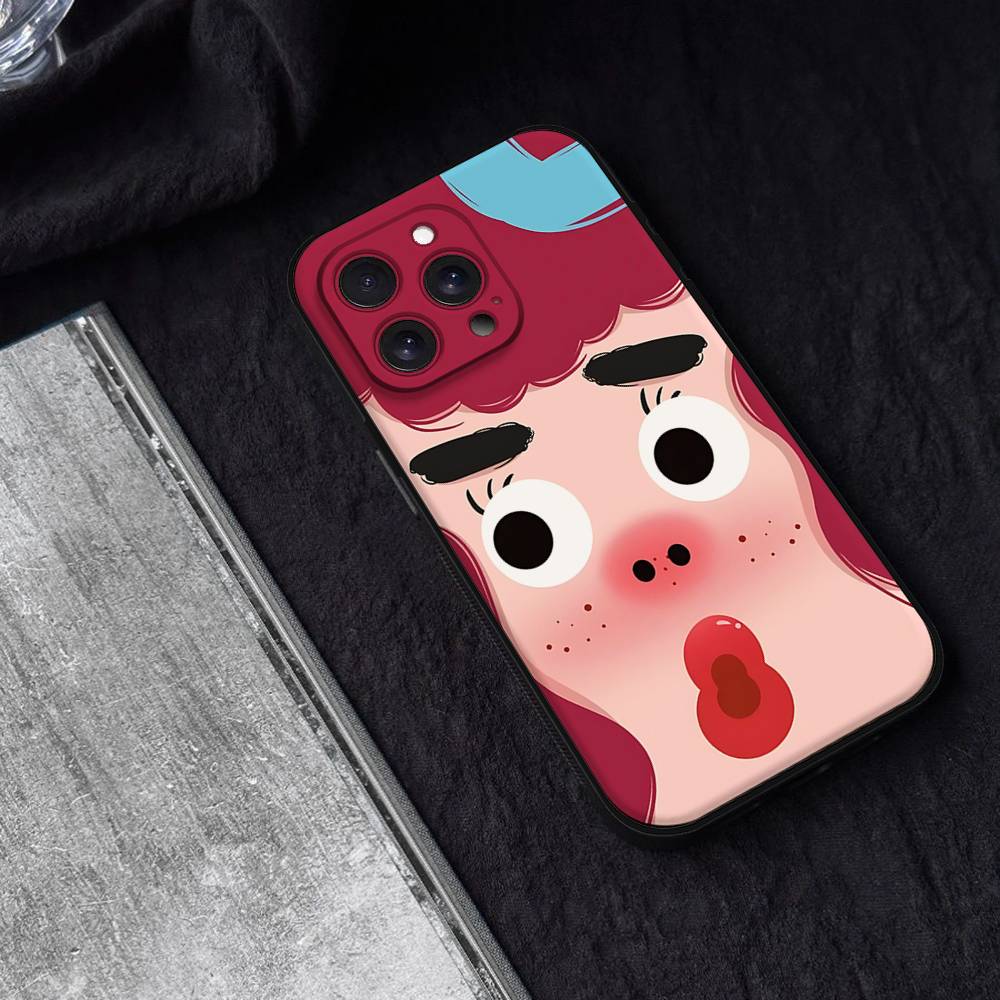 Cartoon Chubby Girl Phone Case Phone Case For Iphone 17 16 15 11 13 14 Pro Max X Xr Xs Max 12mini Black Shell Cover Case