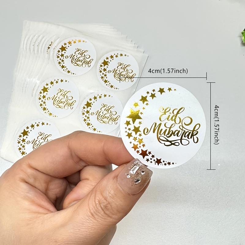 Eid Mubarak Stickers, Ramadan Mubarak Lable Sticker, Golden Foil Stickers