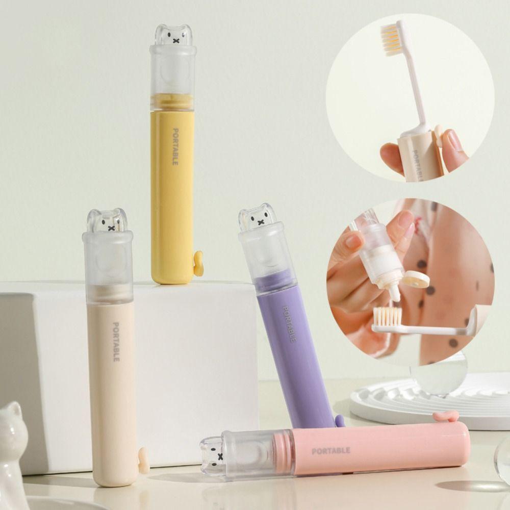 2-IN-1 Travel Toothbrush Portable Toothbrush Set  for Outdoor Camping Travel
