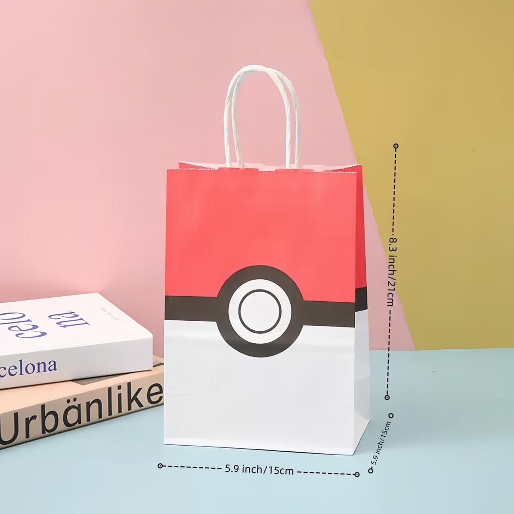 Pokemon Gift Bags Birthday Party Decoration Pikachu Candy Paper Bags Goody Biscuit Package Kids Boys Favors Gifts Party Supplies