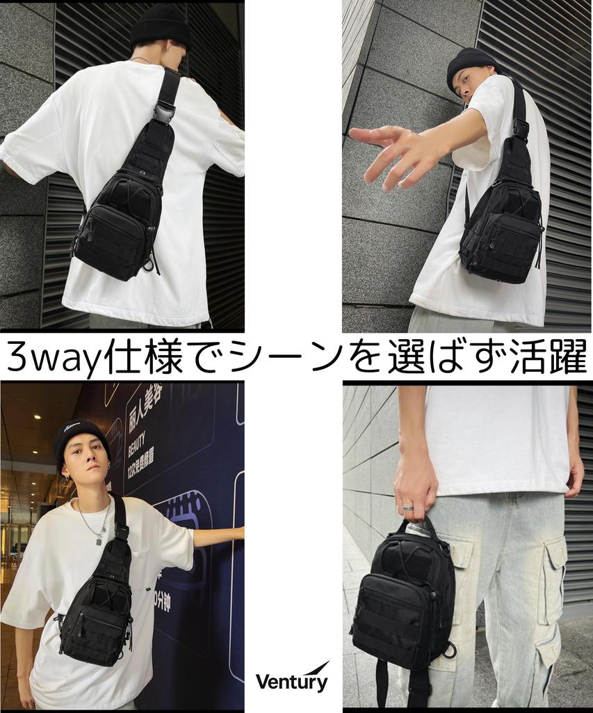 Ventury Crossbody Large Multifunctional for Outdoor Camera Bag One-Shoulder Bag, Men's Military-Style Bag, Capacity, Lightweight, Waterproof,