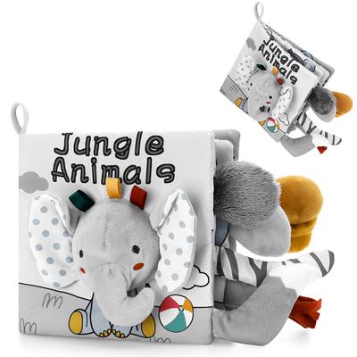 Weiche Babybücher, 3D-Haptik, kontrastreiches Stoffbuch, sensorisches Frühlernspielzeug für Kinderwagen, Geschenke für Säuglinge und Kleinkinder von 0–12 Monaten