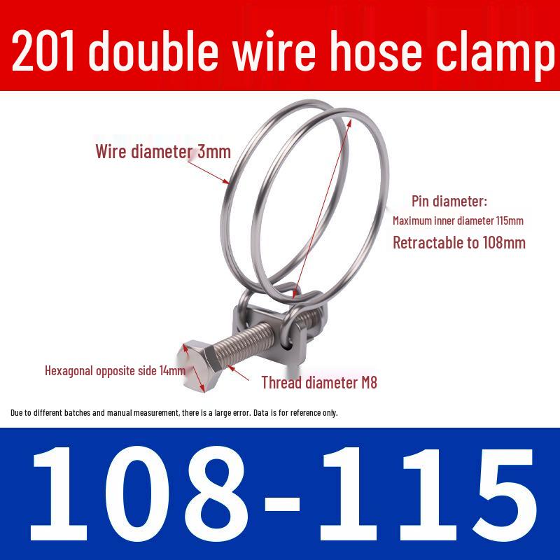 Doppeldraht-Schlauchschelle aus Edelstahl für Feuer-, Wasser-, Gasleitungen - Verdickt