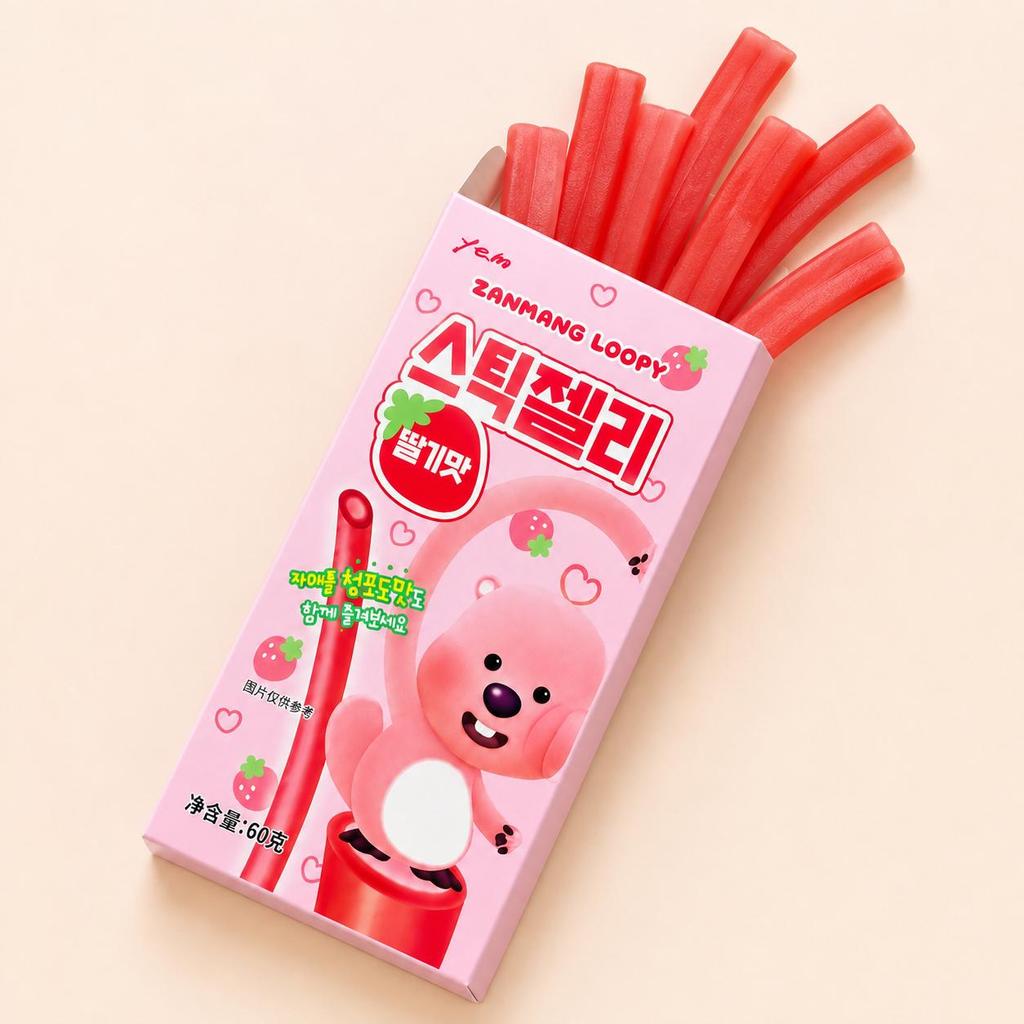 YEM Zanmang Loopy Strawberry‑Flavor Long Strip Candy 60g