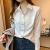 2025 Spring New Blouses Shirts Long Sleeve Turn Down Collar Office Lady White Blouse Shirt Women Tops J765