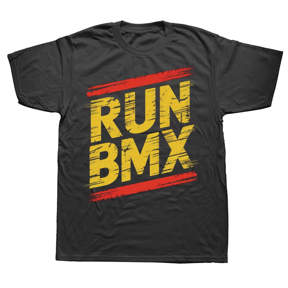BMX Bike Bicycle Racing Gift Run BMX Graphic Tshirts Men Womens Fashion Casual Tshirt 100 Cotton Loose Oversized T Shirt