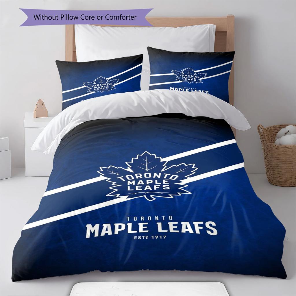 Set Biancheria da Letto con Motivo Toronto Maple Leafs Copripiumino Federa Decorazione per la Casa Regalo (1 * copripiumino + 2 * federa, senza nucleo)