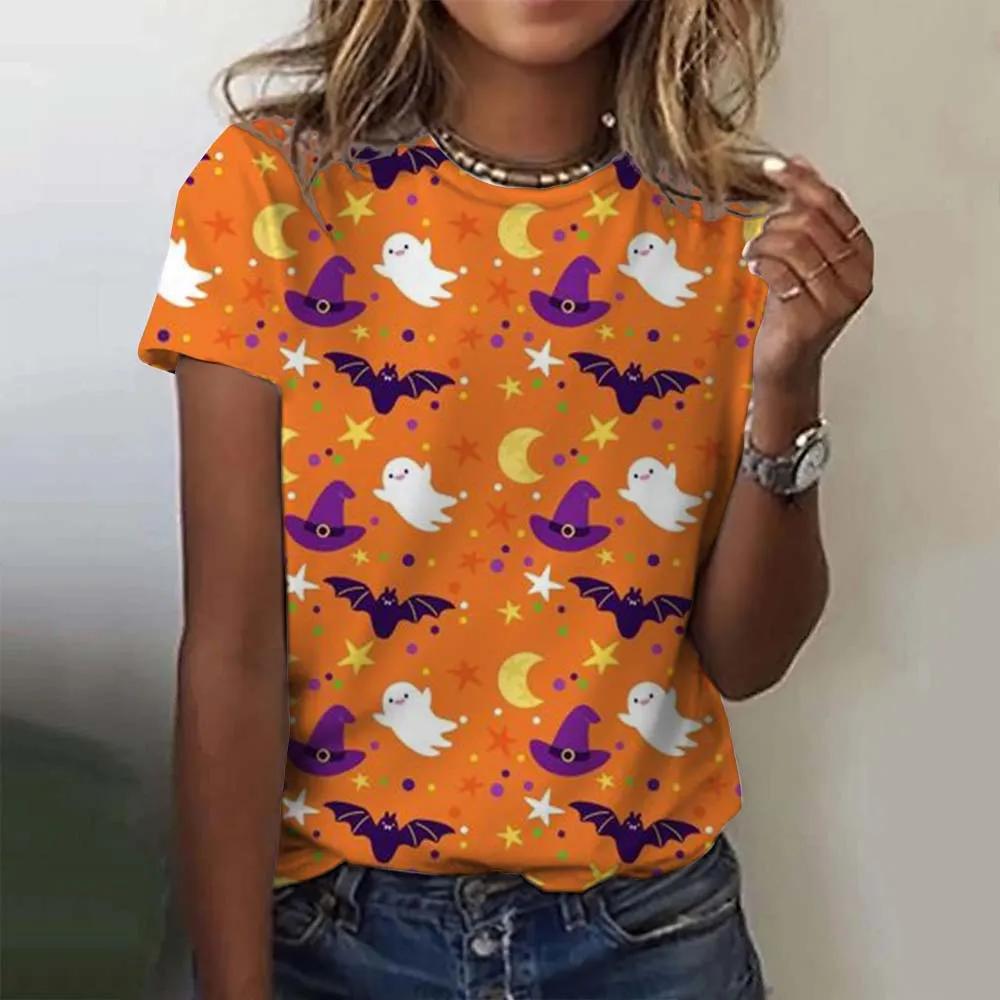 Women's T-shirt Cute Pumpkin Head 3D Printed Oversized T-shirt Summer New Fashion Women's Y2k Women's Top T-shirt