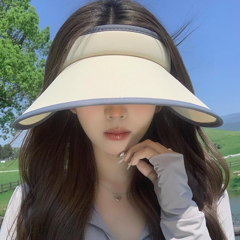 Double Trendy 2024 Layer Ice Silk Sun Hat For Women Big Brim Uv Defense Summer Hat