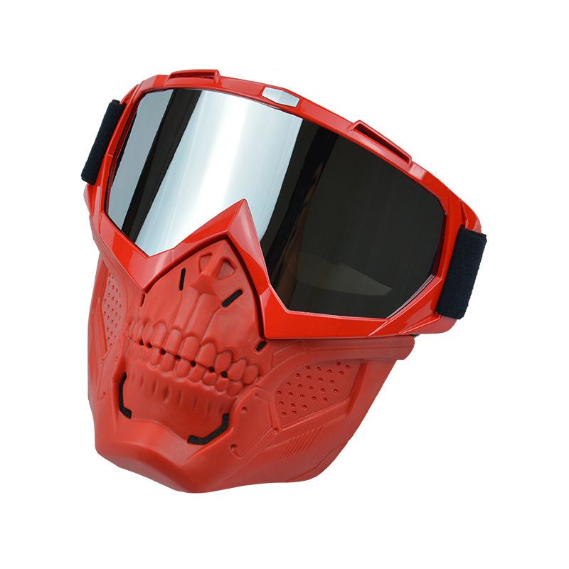 Anlorr New motorcycle riding windproof goggles with detachable sunshade, UV protection, skull face mask, and wind shield