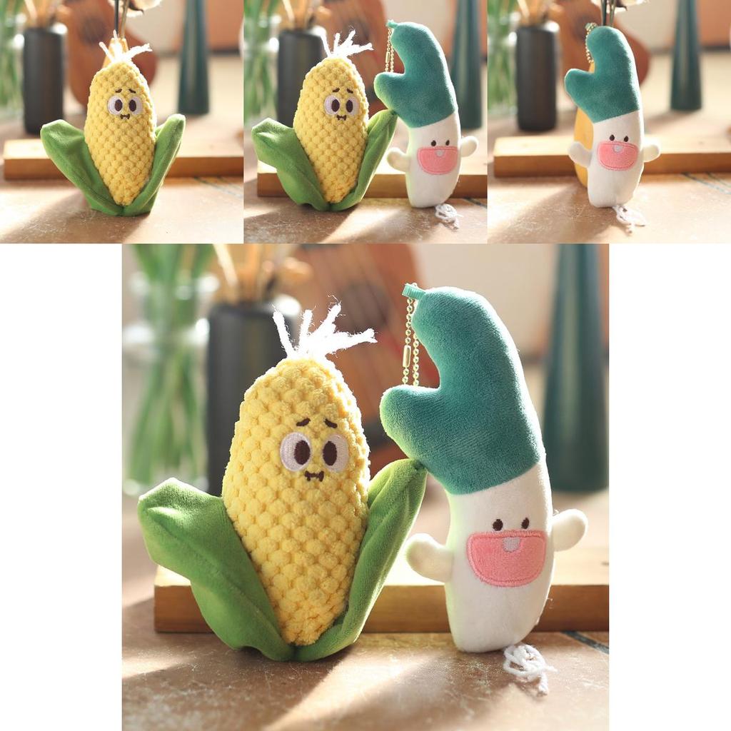 Corn Scallion Plushie Keychain Soft Stuffed Toy Pp Cotton Bag Charm Gift For Kids Decor
