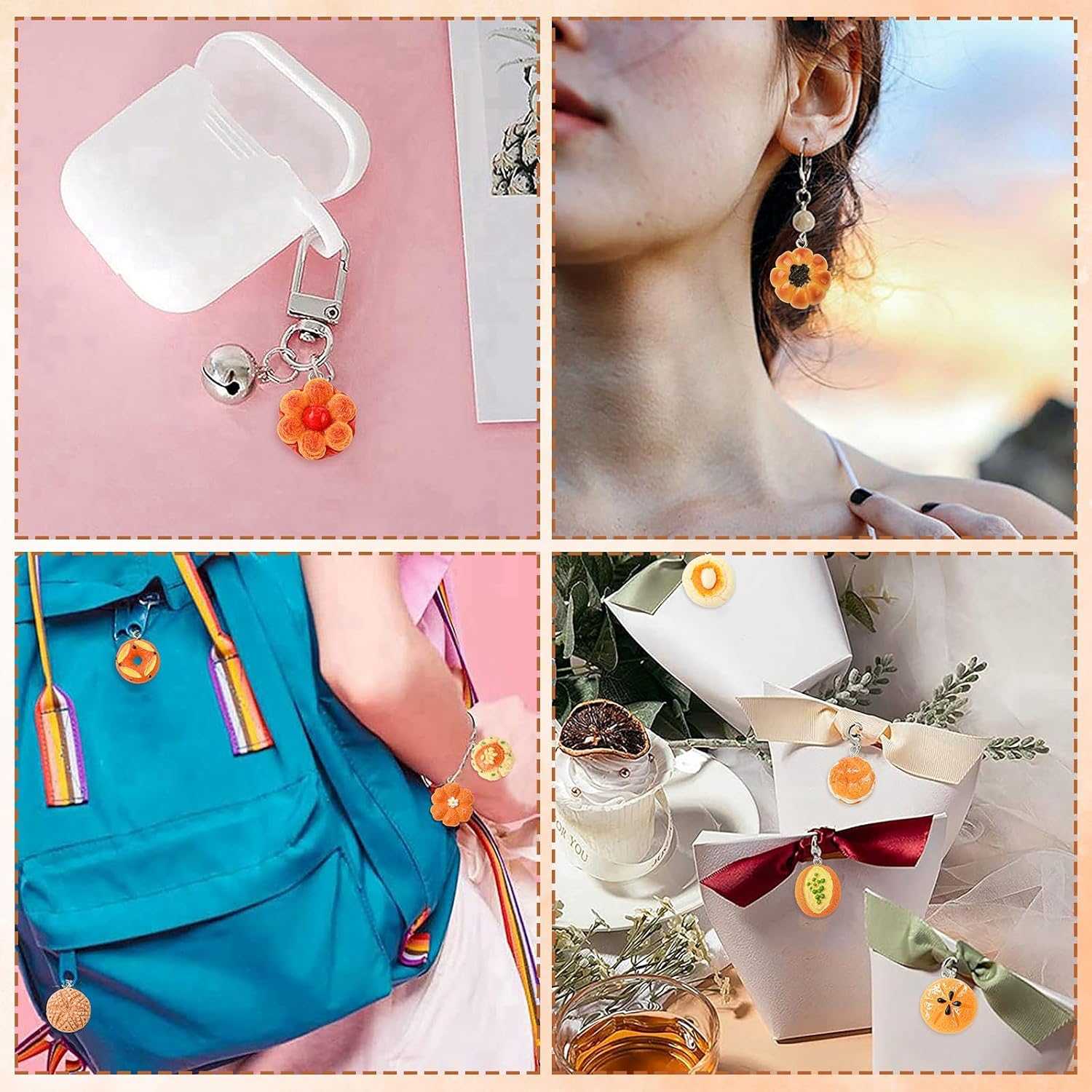 

DanLingJewelry 24Pcs 12 Styles Baking Bread Resin Charms Opaque Dessert Charms Imitation Food Dangle Pendants for Jewelry Making