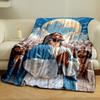 Jesus Praying Crowd Blanket  Printed Blanket for Living Room Bed Couch lunch break Soft Cozy Blanket for Friend's festival Gift