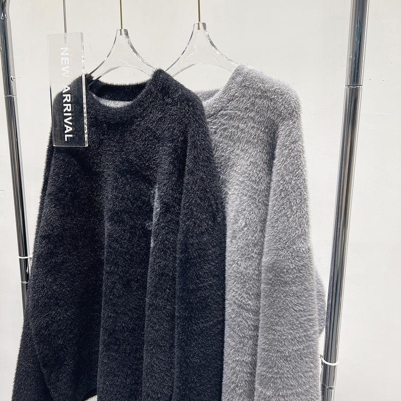 Faux Mink Plush Loose Pullover for Autumn and Winter